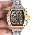 Copy Richard Mille RM011 Flyback Chronograph - Felipe Massa Watch Rose Gold Grey Tape Watch